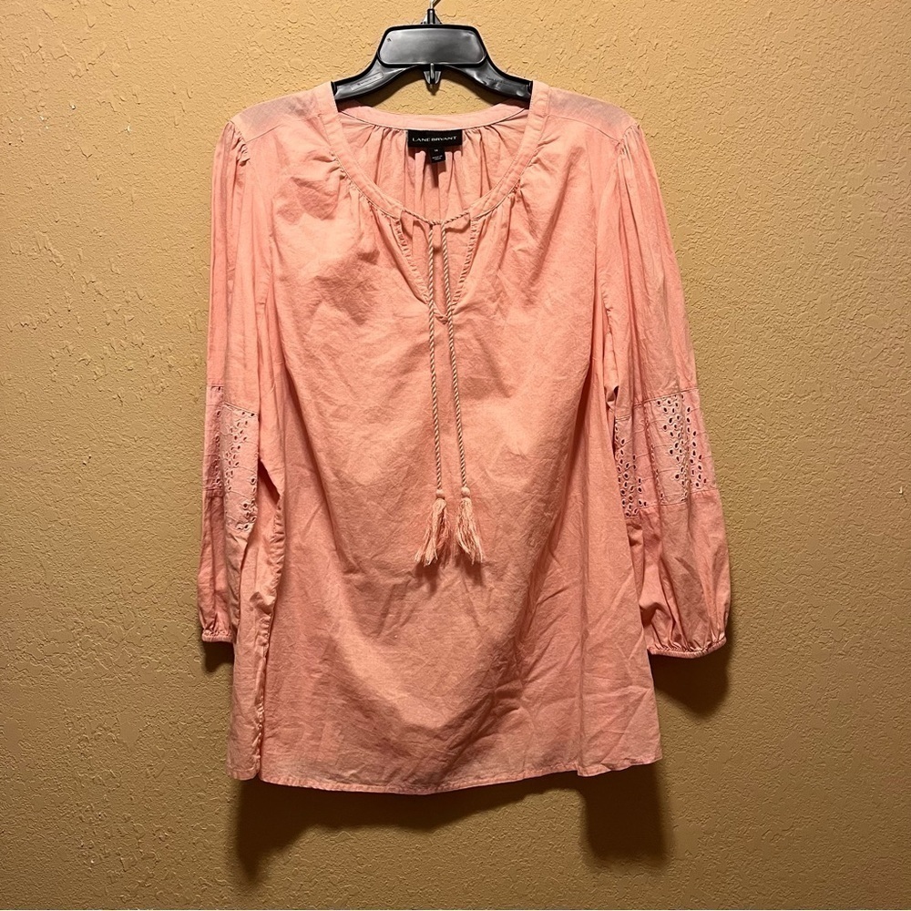 Lane Bryant Long Sleeve, Light Weight, Woman’s Pink Shirt, Size 14